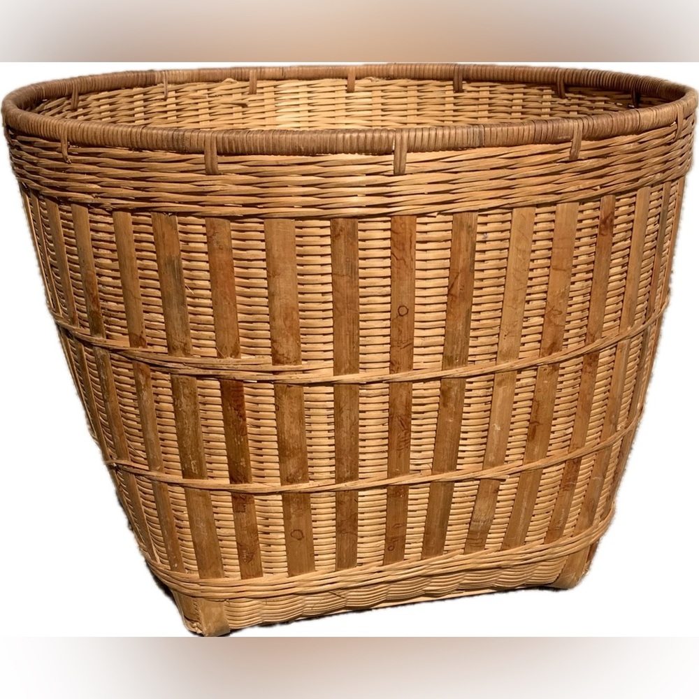 New vintage L wicker basket